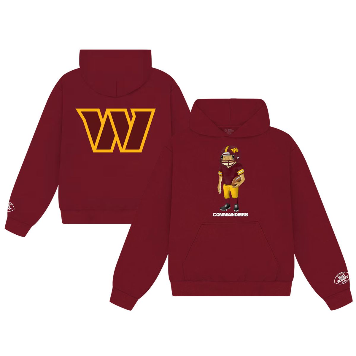 Men 2026 NFL Washington Commanders hoodie red 0011->washington commanders->NFL Jersey